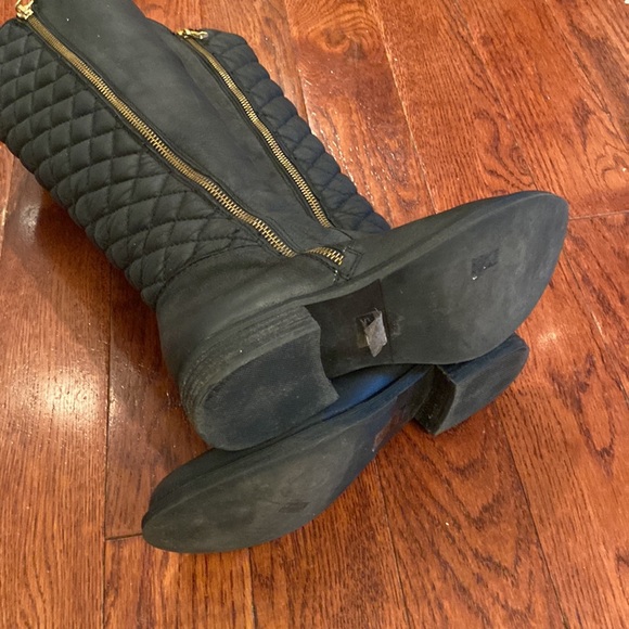 SOLD OUT Steve Madden | Northside Moto Black Leather Mid Calf Heel Boot 6 - Picture 7 of 8